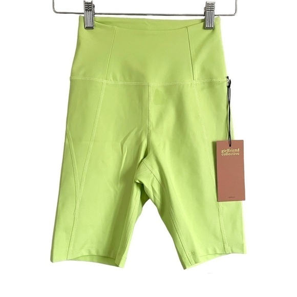 Girlfriend Collective Neon Green Bike Shorts - XS, BRAND NEW! - Picture 2 of 8